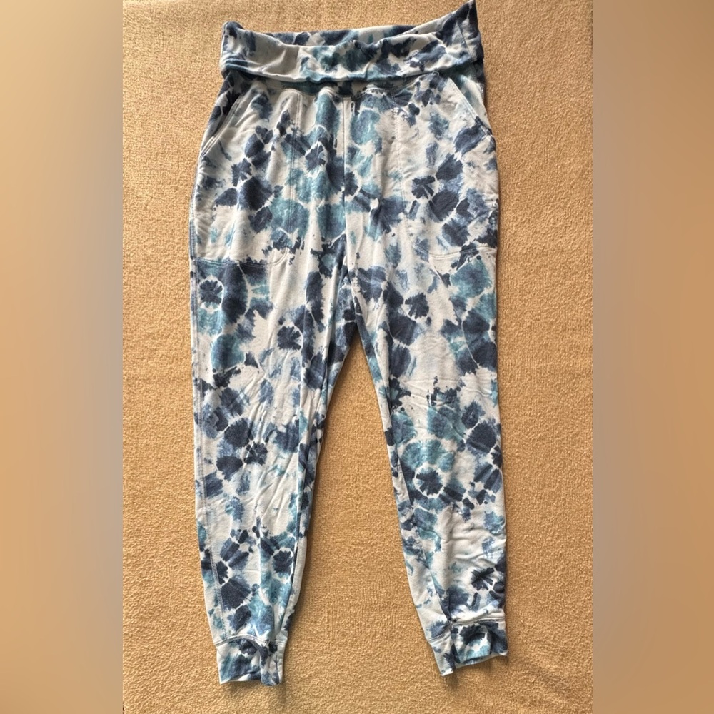 Old Navy Active Blue and White Tie-Dye Joggers